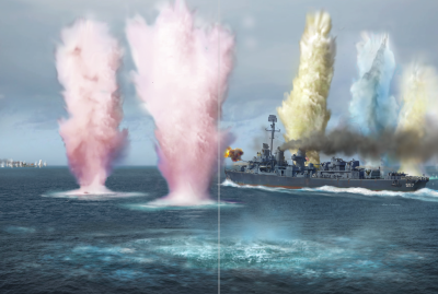 Johnson pod palbou japonských těžkých křižníků.png