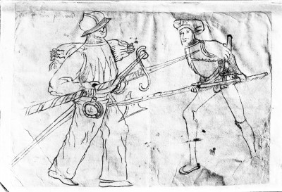 Two_soldiers_in_battle_at_Old_Älvsborg_Castle_in_1502,_Västergötland,_Sweden_(8579777716).jpg